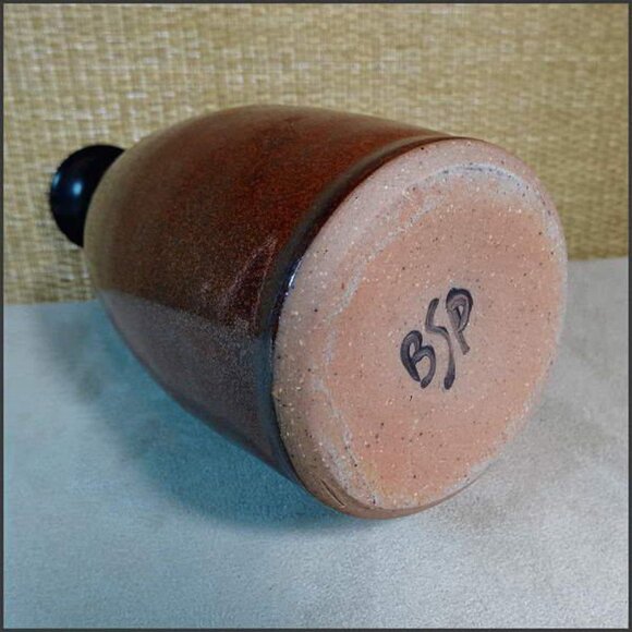 North Carolina Barking Spider Pottery Raku Weed Pot Signed - Picture 5 of 6